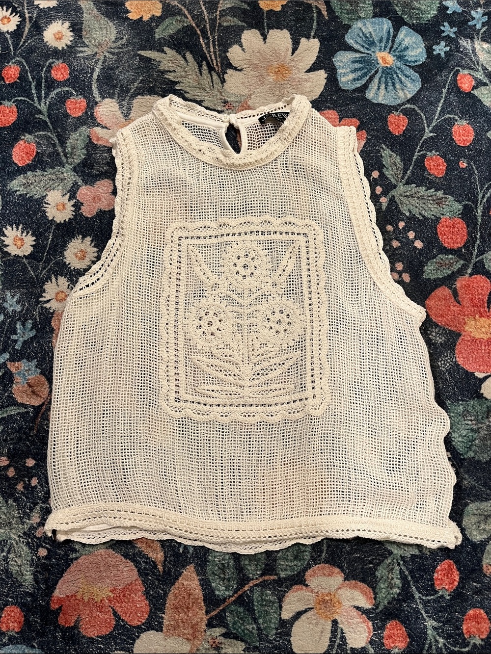 J. Crew Crochet Floral Tank Top Medium